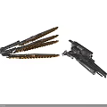 Set Of Mechanical Metal Tools With Serrated Blades And Industrial Components