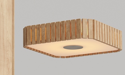 Japanese ceiling lamp wood grain ceiling lamp 3d model