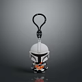 Cartoon Character Keychain With White Black Orange Design Portable Decorative Accessory For Daily Use