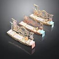 Colorful Decorative Display Furniture With Elegant Design Frames Shelves Drawers