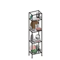 Modern Decorative Ornament Set with Marble Bowls Ceramic Plates Glass Cups and Metal Shelf