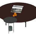 Modern Round Coffee Table With Magazine Oranges And Side Table Design