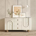 Modern Entryway Sideboard Interior Design with Storage Drawers and Decorative Elements 3d model