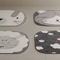 Cute Animal Shaped Rugs with Rabbit Cat Lion and Clouds Designs for Kids Room