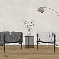 Modern ogo Casual Table and Chair Combination 3d model