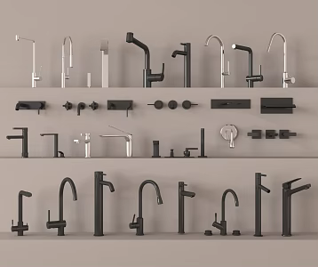 Modern faucet combination 3d model