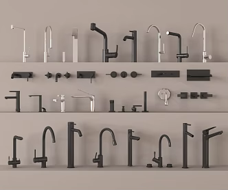 Modern faucet combination 3d model