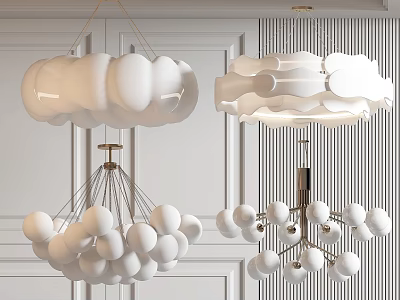 Modern Contemporary Chandeliers With Unique Cloud Petal And Sphere Shapes For Stylish Interior Decor 3d model