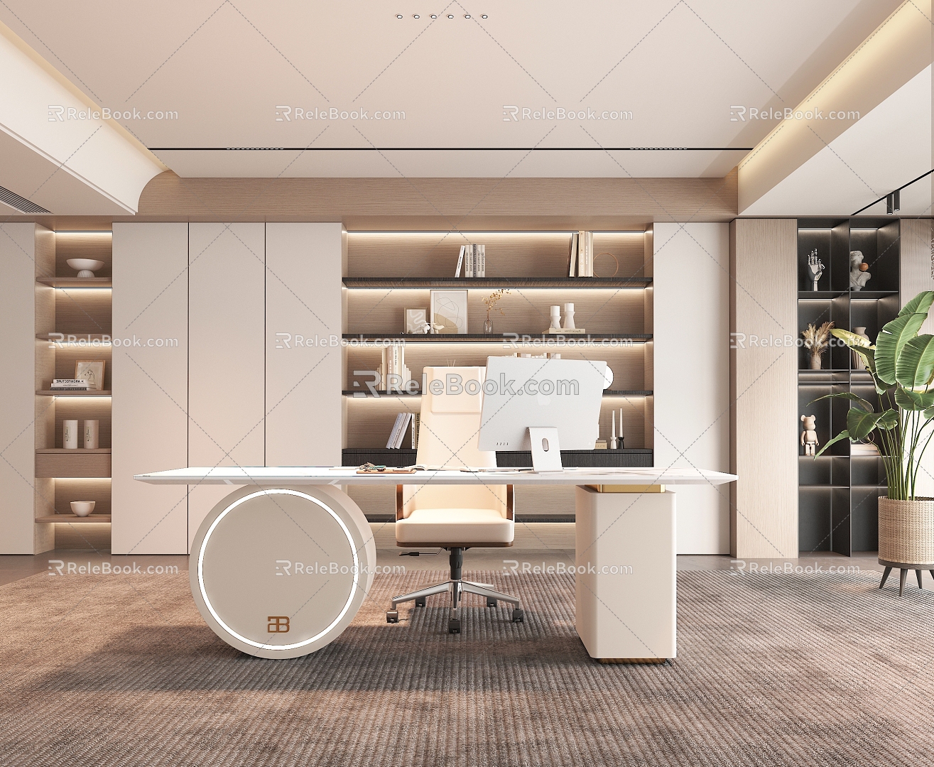 Modern minimalist general manager room 3d model