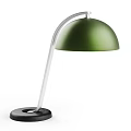 Modern Green Shade Desk Lamp With Silver Arm And Black Base Design