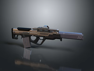 Futuristic Sci Fi Weapon 3D Rendered Design With Metallic Finish And Tactical Grip 3d model