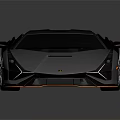 Black Sports Car With Sleek Aerodynamic Design And Orange Exterior Accents
