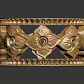 Golden Wide Band Carved Hollow Ring With Intricate Patterns And Shiny Surface