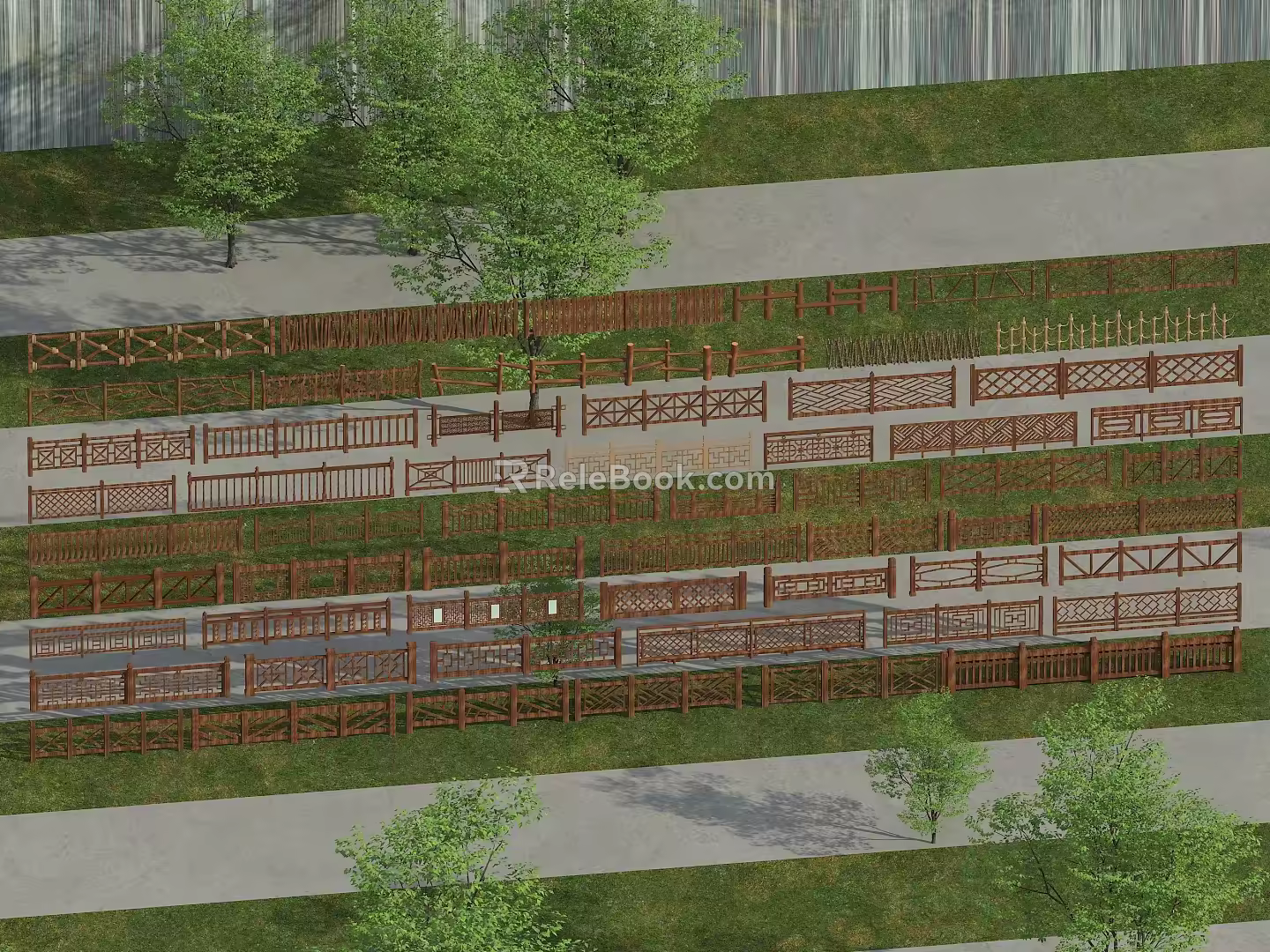 New Chinese Railing 3d model