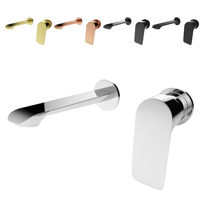 Modern Sleek Bathroom Faucet With Chrome Brushed Gold Matte Black And Brushed Nickel Finishes 3d model