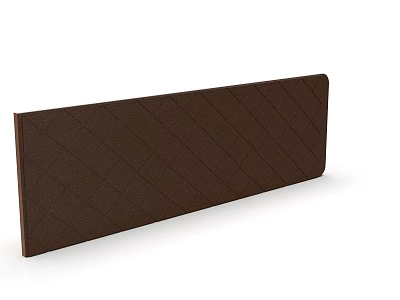 Dark Brown Upholstered Panel with Quilted Diamond Pattern Rectangular Soft Padded Design 3d model