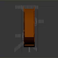 Outdoor Orange Curved Slide With Metal Support Structure And Staircase