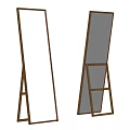 Full Length Floor Mirror With Wooden Stand For Modern Home Interior