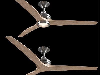 Modern Ceiling Fans With Wooden Blades Metal Base And Built In Light For Home Use 3d model