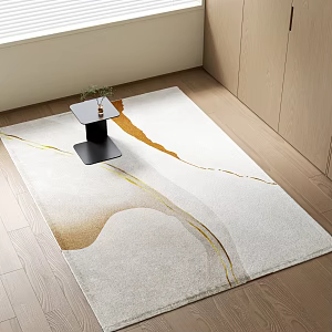 Light Luxury Carpet Square Carpet Living Room Carpet Bedroom Carpet Log Wind Wood Floor Side Table 3d model