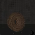Modern Spiral Sculpture Carving With Multi layered Metallic Structure Grid Wall And Reflective Floor