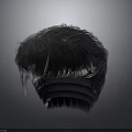 Realistic Human Head Hair 3D Model With Detailed Textured Strands