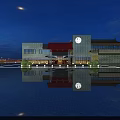 Traditional Chinese Garden Landscape Night View With Building Reflection On Calm Water