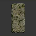 Natural Stone Block With Green Moss And Rough Weathered Surface Texture 3d model