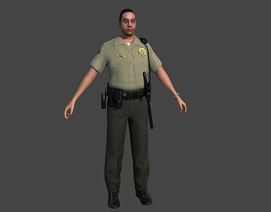 Modern Man American Police 3d model