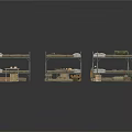 Military Style Dormitory Furniture Collection With Bunk Beds Tables Shelves And Crates
