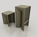 Modern Bar Stools With Geometric Curved Structure And Brown Stylish Design 3d model