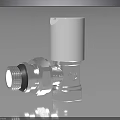 Silver Metal Valve With White Top And Threaded Connection For Plumbing Use