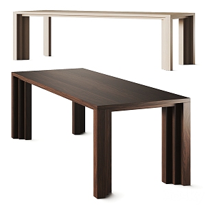 Aad Bos solid wood long dining table 3d model