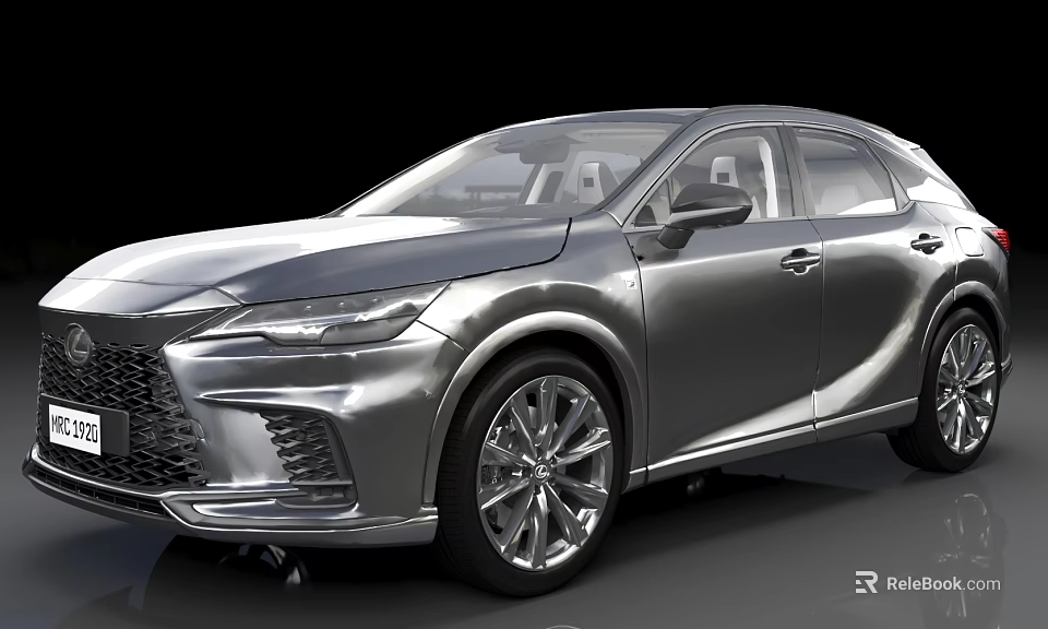 Silver Lexus SUV Modern Sleek Exterior Design With Alloy Wheels And Aerodynamic Body 3d model 