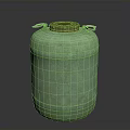 Practical Green Durable Cylindrical Household Storage Container With Lid And Handles