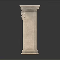 Three Classical Stone Columns With Ornate Carved Decorative Architectural Details