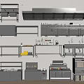 Stainless Steel Kitchen Cabinets With Wall Mounted Shelves Rolling Cart And Storage Units
