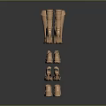 Fashionable Copper Colored Shoes With Various Styles Including Boots Heels And Flats