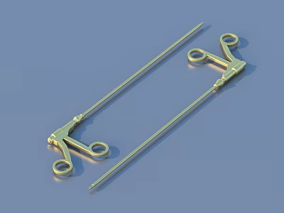 Golden Metal Household Clips With Ring Design For Practical Daily Use 3d model