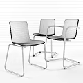 Modern Single Chair Design With Brown White Orange Colors And Metal Frame