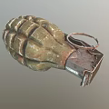 Vintage Rusty Metal Hand Grenade With Textured Surface And Pull Ring 3d model