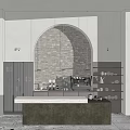 Modern Cafe Restaurant Operation Area Operation Desk Bar Counter Cafe Operation Desk Bar Counter Kitchen Area 3d model