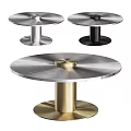 Modern Minimalist Metal Side Tables With Round Top And Silver Black Gold Bases