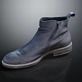 Stylish Black Ankle Boots Featuring Zipper Worn Look Light Colored Sole And Simple Design
