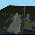 Modern Urban Road Facilities With Sidewalk Trees Street Lamps And Smooth Pavement Design