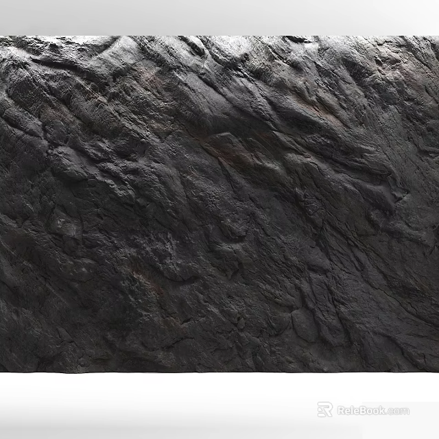 Dark Rough Textured Background Wall with Natural Decorative Surface for Home Interior 3d model 