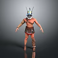Man Dressed As Roman Soldier Wearing Helmet Armor And Leather Leg Guards