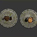 Two Detailed Cartoon Male Characters In Different Outfits Standing On Circular Bases