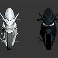 Futuristic Metallic Motorcycles With Sleek Design Transparent Windshields And Reflective Surfaces