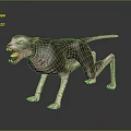 Hairless Fanged Creature Game Movie Character With Pinkish Purple Skin Open Mouth Aggressive Stance